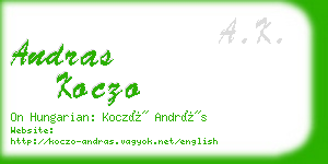 andras koczo business card